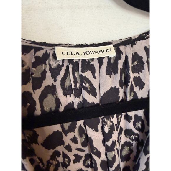 Ulla Johnson Size 6 Dress Black Grey Animal Print Chic 100% Silk - Picture 5 of 6